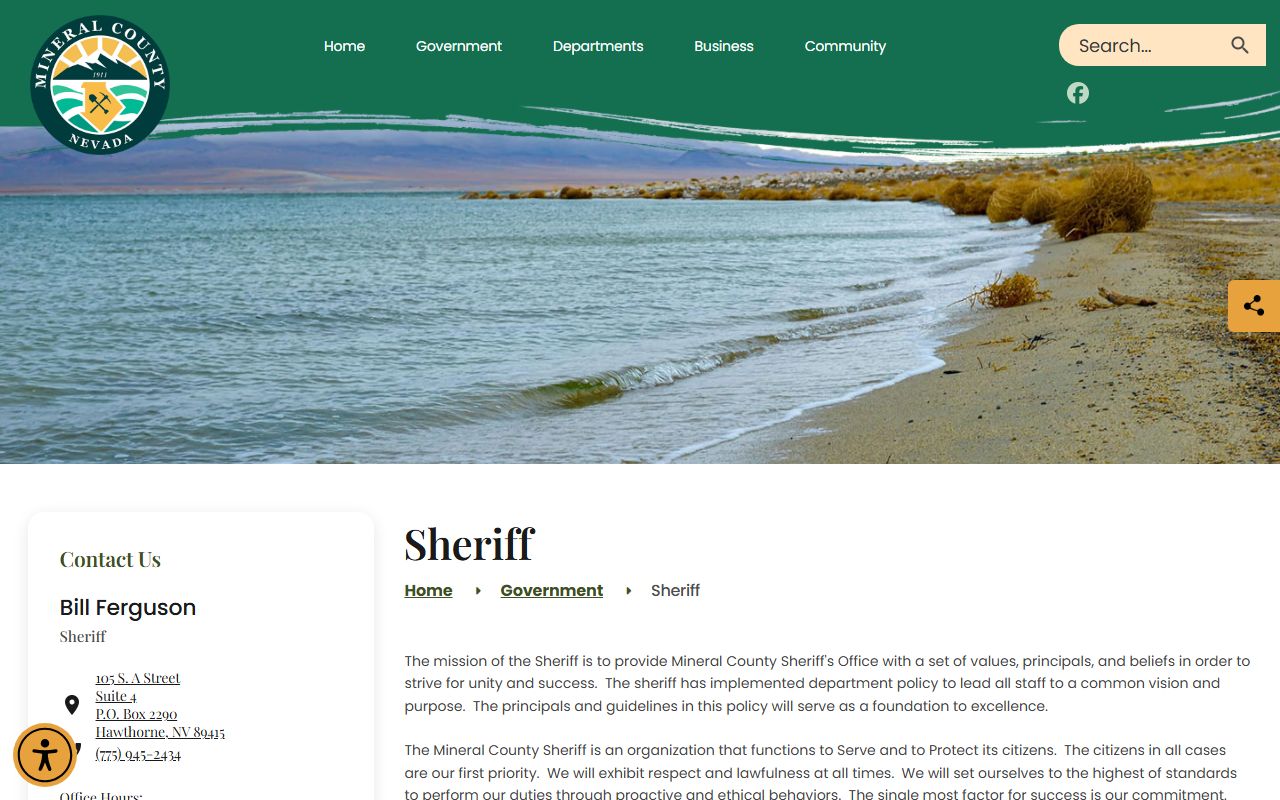 Mineral County Detention Facility sheriff contact and inmate lookup phone information