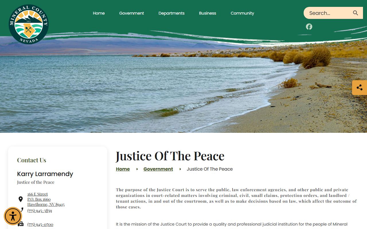 Mineral County court records after arrest Justice Court contact and criminal case information